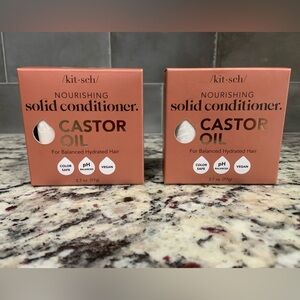 Kit-sch Set of 2 Solid Conditioner Castor Oil-Sugared Amber & Shea- BNWT